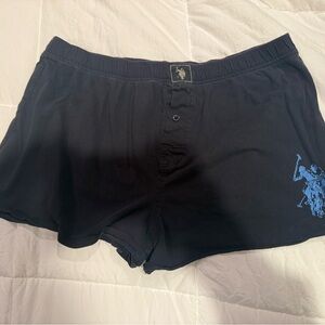 U.S. Polo Assn. Men's Black Boxers with Blue Logo